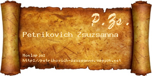 Petrikovich Zsuzsanna névjegykártya