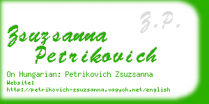 zsuzsanna petrikovich business card